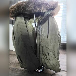 Old navy parka with fur hood